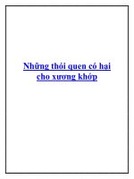 Những thói quen có hại cho xương khớp potx