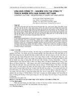 văn hoá công ty – nghiên cứu tại công ty trách nhiệm hữu hạn daiwa việt nam