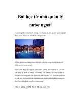 Bài học từ nhà quản lý nước ngoài ppt