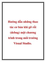 Hướng dẫn những thao tác cơ bản khi gỡ rối (debug) một chương trình trong môi trường Visual Studio pps