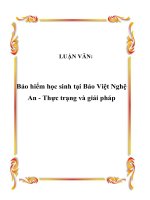 LUẬN VĂN: Bảo hiểm học sinh tại Bảo Việt Nghệ An - Thực trạng và giải pháp pps