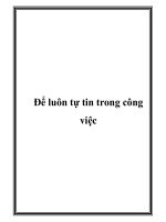 Để luôn tự tin trong công việc pptx