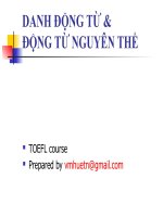 DANH TỪ ĐỘNG TỪ NGUYÊN THỂ TRONG TIẾNG ANH