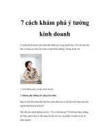 7 cách khám phá ý tưởng kinh doanh docx