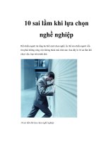 10 sai lầm khi lựa chọn nghề nghiệp pptx