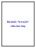 Bài thuốc bí truyền chữa đau răng docx