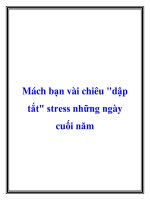 Mách bạn vài chiêu dập tắt stress những ngày cuối năm docx