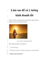 Làm sao để có ý tưởng kinh doanh tốt doc