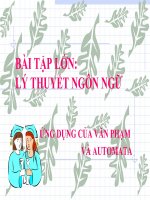 ỨNG DỤNG CỦA VĂN PHẠM VÀ AUTOMATA pptx
