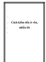 Cách kiếm tiền ít vốn, nhiều lời pot