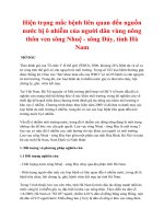 Hiện trạng mắc bệnh liên quan đến nguồn nước bị ô nhiễm của người dân vùng nông thôn ven sông Nhuệ - sông Đáy, tỉnh Hà Nam potx