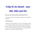 Giúp bé ăn nhanh mẹo nhỏ, hiệu quả lớn doc