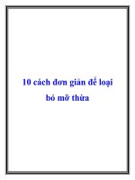 10 cách đơn giản để loại bỏ mỡ thừa docx
