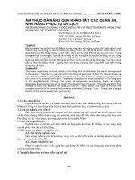 ẩm thực đà nẵng qua khảo sát các quán ăn, nhà hàng phục vụ du lịch