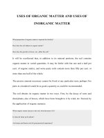 USES OF ORGANIC MATTER AND USES OF INORGANIC MATTER potx