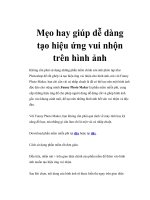 Mẹo hay giúp dễ dàng tạo hiệu ứng vui nhộn trên hình ảnh ppt