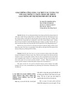 báo cáo khoa học  'giao thông công cộng  vai trò và sự tương tác với giao thông cá nhân trong hệ thống giao thông đô thị thành phố hồ chí minh'