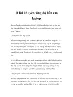 10 lời khuyên tăng độ bền cho laptop docx