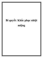 Bí quyết: Khắc phục nhiệt miệng doc