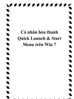 Cá nhân hóa thanh Quick Launch & Start Menu trên Win 7 doc