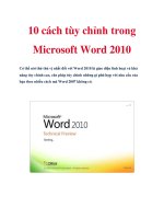 10 cách tùy chỉnh trong Microsoft Word 2010 ppt