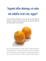 Người tiểu đường có nên ăn nhiều trái cây ngọt docx