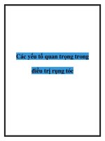 Các yếu tố quan trọng trong điều trị rụng tóc potx