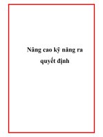 Nâng cao kỹ năng ra quyết định pdf