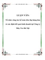 LUẬN VĂN: Tổ chức công tác kế toán tiêu thụ hàng hóa và xác định kết quả kinh doanh tại Công ty Mây Tre Hà Nội doc