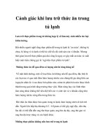 Cảnh giác khi lưu trữ thức ăn trong tủ lạnh docx