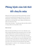 Phòng bệnh cúm khi thời tiết chuyển mùa docx