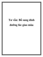 Tư vấn: Bổ sung dinh dưỡng lúc giao mùa pdf