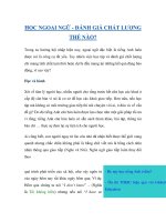 HỌC NGOẠI NGỮ - ĐÁNH GIÁ CHẤT LƯỢNG THẾ NÀO? pdf