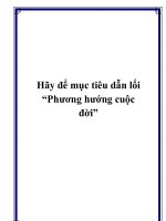 Hãy để mục tiêu dẫn lối “Phương hướng cuộc đời” pptx
