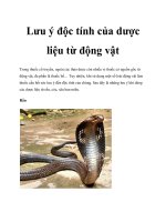 Lưu ý độc tính của dược liệu từ động vật potx