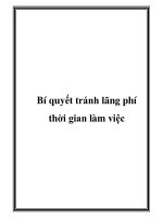 Bí quyết tránh lãng phí thời gian làm việc docx