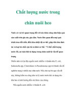 Chất lượng nước trong chăn nuôi heo ppt