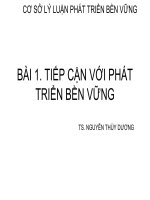 CƠ SỞ LÝ LUẬN PHÁT TRIỂN BỀN VỮNG- BÀI 1. TIẾP CẬN VỚI PHÁT TRIỂN BỀN VỮNG docx