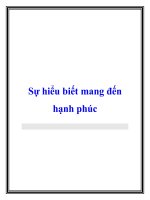 Sự hiểu biết mang đến hạnh phúc potx