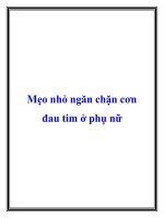 Mẹo nhỏ ngăn chặn cơn đau tim ở phụ nữ potx