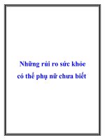 Những rủi ro sức khỏe có thể phụ nữ chưa biết potx