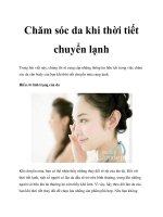 Chăm sóc da khi thời tiết chuyển lạnh pot