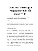 Chọn card wireless gắn rời giúp máy tính nối mạng Wi-Fi doc