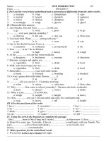 de kiem tra so 3 tieng anh 7