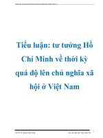 tiểu luận  tư tưởng hồ chí minh về thời kỳ quá độ lên chủ nghĩa xã hội ở việt nam