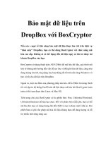 Bảo mật dữ liệu trên DropBox với BoxCryptor ppt