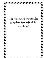 Top 4 công cụ trực tuyến giúp bạn tạo mật khẩu mạnh mẽ. ppsx