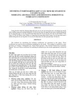 MÔ PHỎNG Ô NHIỄM KHÔNG KHÍ VÀ XÁC ĐỊNH HỆ SỐ KHUẾCH TÁN RỐI NGANG ppt