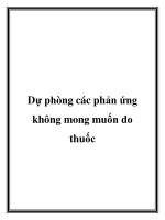 Dự phòng các phản ứng không mong muốn do thuốc pptx
