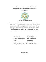 NHẬN THỨC VÀ ỨNG XỬ CỦA NGƯỜI DÂN VEN ĐÔ NHẰM GIẢM THIỂU RỦI RO THỰC PHẨM TRONG TIÊU DÙNG  RAU QUẢ: TRƯỜNG HỢP NGHIÊN CỨU TẠI THỊ TRẤN  TRÂU QUỲ, HUYỆN GIA LÂM, THÀNH PHỐ HÀ NỘI